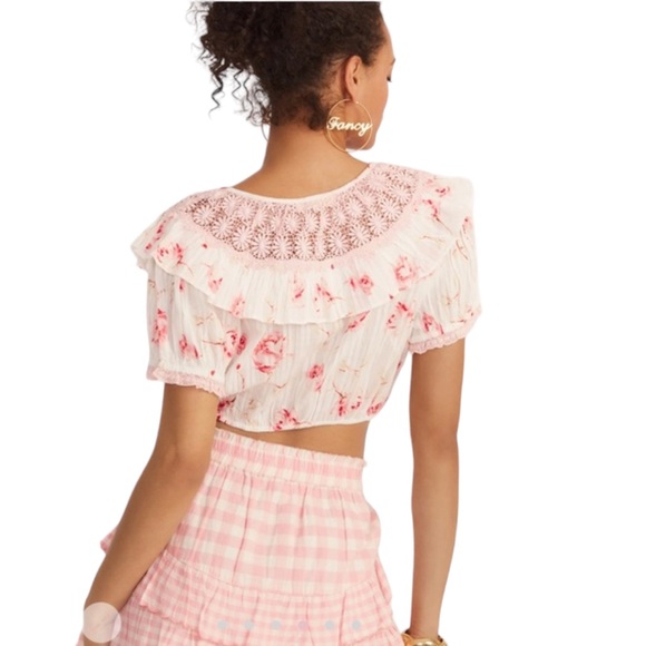 NWT LoveShackFancy “Elaina” Floral Crop Top - Picture 6 of 15